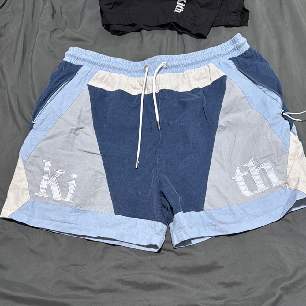 Kith Navy and Light Blue Panel Shorts